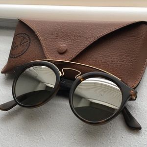 Authentic tortoise gold mirror Ray Bans
